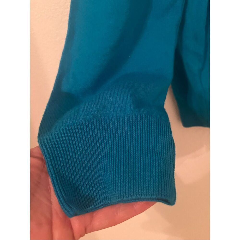 CRUCIANI SWEATER CREWNECK WOOL SIZE LARGE TEAL BLUE NWT NEW - Picture 8 of 8